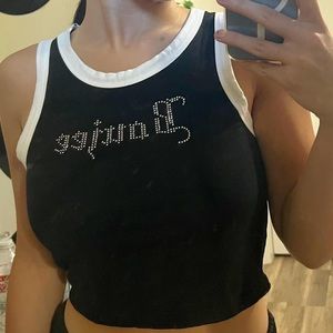 Dolls kill poster girl tank tee in black and white